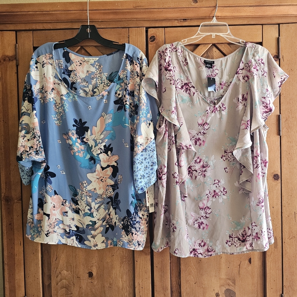 Torrid & Pioneer Woman Career Blouse Bundle NWT Floral Plus Size 3x/XXXL